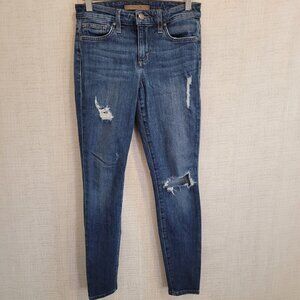 Women's Distressed Skinny Jeans - Blue